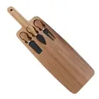 NNEDSZ Brown And Black Premium Acacia Wood Cheese Board Set | Charcuterie Platte