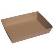 100 x Brown Corrugated Cardboard Paper TRAY 5 Cake Food Chips Burger Takeaway