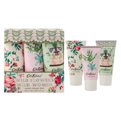Cath Kidston Wild Flowers Hand Cream Trio Gift Set 3x30ml Floral Moisturisers