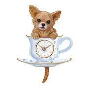 'Chihuahua Pup In A Cup' Wagging Tail Wall Clock