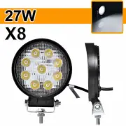 8x 3" 27W LED Work Light Fog Truck Off Road Tractor Flood Lights 12V 24V Round