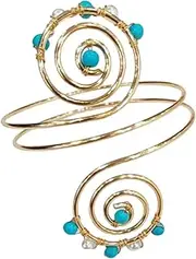 [Generic] Arm Cuff Jewelry for Women Gold Arm Cuff Upper Arm Adjustable Open Arm Cuff Swirl Arm Cuff Bangle Bracelets Boho Arm Cuff Jewelry