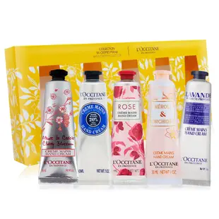 L'OCCITANE 歐舒丹 經典圖騰五入手霜禮盒[櫻花+乳油木+玫瑰+橙花+薰衣草]--平行輸入