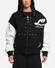 [LOITER] Loiter Frontier Varsity Jacket Black/off White - Size M M Black/Off White