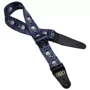 Skull Skeleton Guitar Strap Rock Bass Electric Blue Crossbones Free Tracking New