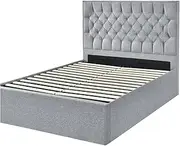 Priceworth William Queen Bed Frame, Bedroom Furniture, Gas Lift Mechanism, Ample Storage Space Under The Bed, Contemporary Design, Sturdy Construction, Enhances Any Room Decor, 139H x 159W x 223D CM