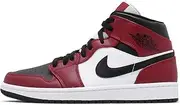 [Nike] Mens Air Jordan 1 Mid Chicago Black Toe Basketball Sneakers (9.5)