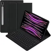 [Jarttarn] Keyboard Case Compatible with Samsung Galaxy Tab S9 FE Plus 2023 12.4 inch Slim PU Cover Detachable Wireless Galaxy Tab S9 FE+ Tablet Keyboard Case with Pen Holder (Black)