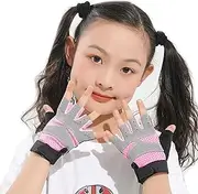 [PURFUN] Kids Cool Mesh Cycling Gloves Girls Boys Strechy Adjustable Anti-Slip Scooter Roller Skating Bike Fingerless Gloves