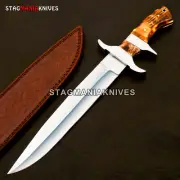 15'' Custom Handmade Loveless Style Big Bear Sub-Hilt Fighter Full Tang Knife