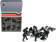 Formula One F1 Pit Crew 7 Figurine Set Team Black Release II for 1/18 Scale Mode