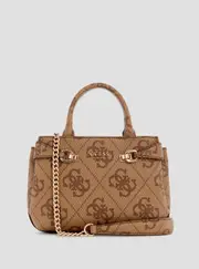 GUESS Women's Brown Logo Lorelei Mini Satchel Bag