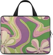 FHPCE Laptop Shoulder Bag Laptop Bag Computer Bag Flowers Retro Pattern Messenger Bag for Unisex, Flowers Retro Pattern, 12inch