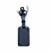 Coach Luggage Tag Adjustable Strap Split key ring and dogleash Clip Denim Multi