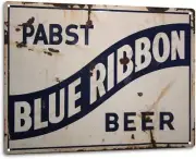Pabst Beer Retro Logo PBR Weathered Wall Decor Bar Man Cave Metal Tin Sign New