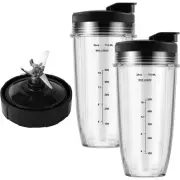 Blender Replacement Parts for Ninja, 24oz Ninja Blender Cups with To-Go Lids,...