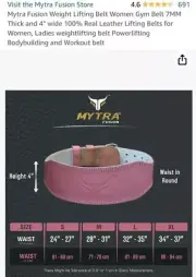 Mytra Fusion Genuine Leather Weight Lifting Belt Back Support Belt