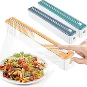 3Pcs Cling Film Dispenser and Cutter, Multipurpose Plastic Wrap Dispenser with Sliding Cutter, Food Cling Wrap Kitchen Foil Cutter for Kitchen Tin Foil Baking Paper
