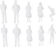 10pcs Lifelike Models Figurines People Small Scene Project Mini Human Sunbathers Tiny Architecture Model Person White