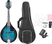 8 String Mandolin Instrument Kit, Includes Tuner, Picks, Spare Strings, Shoulder Strap and Storage Bag for Beginners, Suitable Xmas Birthday New Year Gifts