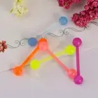 20pcs Colorful Acrylic Nipple Tongue Ring Retainer Straight Barbell Piercing