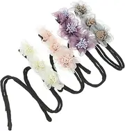 HAPINARY 4pcs Bun Maker Hair Bun Accessories Lazy Hair Curler Maker for Hair Buns Hair Elastics Lazy Hair Curler Bun Curlers Hair Style Tools Lazy Curler Bun Hair Maker Mesh Fabric