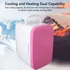 (Pink)Mini Fridge Cooler 8L Cooling&Warming Dual Use Portable Compact Fridge