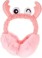 [COSMEVIVI] Warm Winter Baby Cartoon Crab Earmuffs Plush Ear Cover for Outdoor Sports