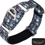ONEFOJOJO Skull Martingale Dog Collar for Dogs, Reflective Heavy Duty Adjustable Collar with Buckle, No Slip Collar for Girl or Boy Dogs Training, Walking, Hunting (Skull M)