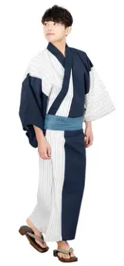 KYOETSU Men's Yukata Robe Set R Switchable 4-pieces Set Made in Japan (Large)