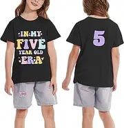 [Sptuoiy] Little Girl Five Six Seven Eight Nine Ten Birthday Shirt in My Five-Ten Years Old Era T-Shirts