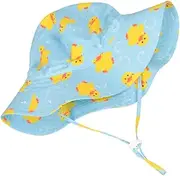 MERRYHAPY Cartoon Duck Sun Hat for Boys and Girls Breathable Polyester Fisherman Hat Big Brim Sun Protection Adjustable String
