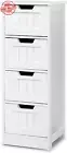 4 Drawer Chest of Drawers White, Dresser, Storage Cabinet for Bedroom & Hallway