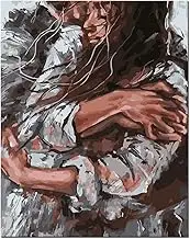 Painting by Numbers for Adults DIY Painting by Number Kit for Beginner Lover Embrace 16x20 (Self-Assembly Wooden Frame)