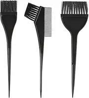 3 Pcs Black Hair Colour Brushes, Easy-Grip Hairs Dye Brush, Lightweight and Reusable Hair Colouring Brushes, Tint Brush for Professional Salons Beauty Shops DIY Projects Home Dyeing Foiling