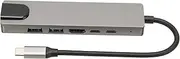 6 in 1 Type C HDTV Hub 4K HDMI 87W Power Ethernet USB C Ports