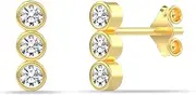 [Charmsy Silver] Charmsy SMALL 925 Sterling Silver Cubic-Zirconia Stud Earrings for Girl Teen Women