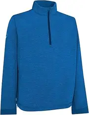 [Callaway Apparel] Men's Long Sleeve Hexagon Fleece Base Layer Sweater, Hawiian Surf, S