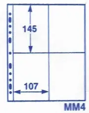 MULTIMASTER SYSTEM 4 Pocket ACID FREE POSTCARD PAGES - Pack of 5
