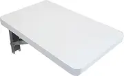 White Wood Wall Mounted Folding Computer Desk with Stainless Steel Brackets 60x20cm (23 inch)