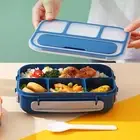 School Lunch Container Kids Box Set with Utensils Leak-proof Bento for Ages 3-7