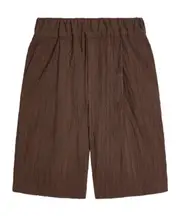 Elastic waist shorts L,M brown