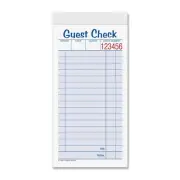 TOPS Guest Check Books, 2-Part, Carbonless, White/Canary, 3-11/32" x 6-3/8", ...
