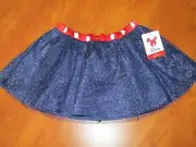 NEW DISNEY BABY GIRLS MINNIE MOUSE SPARKLY NAVY BLUE SKIRT SZ 12M 24M