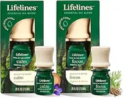 Lifelines Essential Oil Blends, 2-Pack - Blended Essential Oils with Mess-Free Precision Pump for Aromatherapy Diffusers - Long-Lasting Scented Fragrance - Walk in The Woods (Calm & Focus)