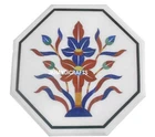 3'x3' Marble Dining Table Top Side table Lapis Lazuli Floral Inlay Hallway Decor