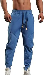 [JEShifangjiusu] Sweatpants Jogging Pants for Men Sweatpants Elasticated Waist Sports Running Pants Slim Fit Lightweight Drawstring, Blue A1, XXL