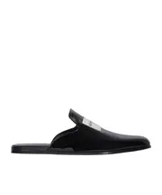 Label flat mules in patent leather 36,37,38,39,40,41 black