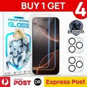 [2+2] Tempered Glass Screen Camera Protector Fr iPhone 16 15 14 13 12 11 Pro Max