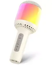 Bluetooth Karaoke Microphone with 360-degree LED Lights, Wireless Portable Si...